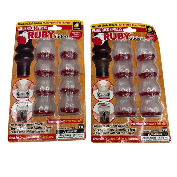 Ruby Sliders Flexible Chair Covers 8-Piece Value Pack x2 (16 Total) - Picture 1 of 3